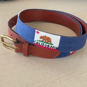 Smathers and Branson California Flag Needlepoint Belt - Size 36